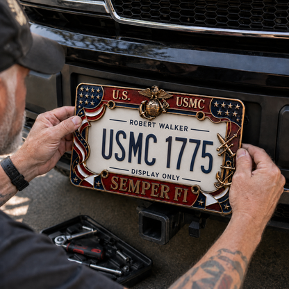 MarinePride – Semper Fi Auto Frame – Car-Truck (Fits 12" × 6" Plate) / Buy 1 Get 30% OFF
