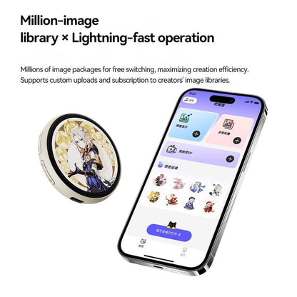 PixelPin – Digital Badge Photo & GIF Display Screen Pin – image 2