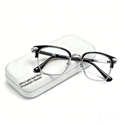 Ultra Light Anti Blue Presbyopic Glasses – Intelligent Zoom 100°-500° (Auto Recognition) / Black Silver (Anti Blue Light) / Buy 1