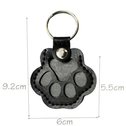 FurTag – Paw Shaped Leather Keychain – Black