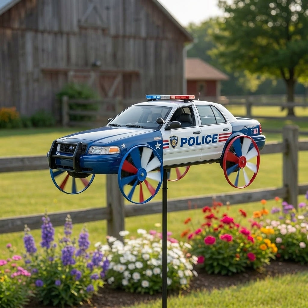 BreezeBlaze – Animated Garden Spinner Truck – Police car