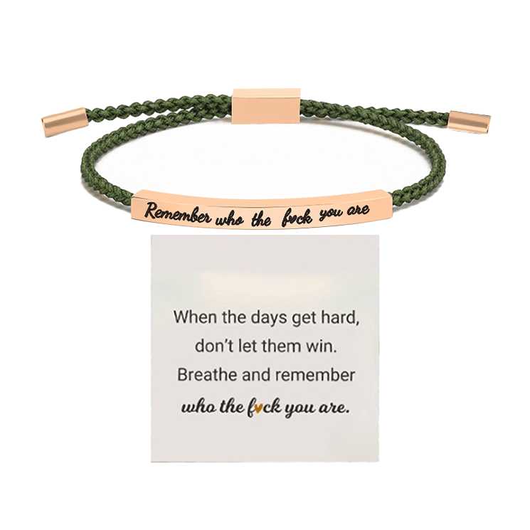 SoulSpeak – A Bracelet of Encouragement & Strength – Rose Gold / Green