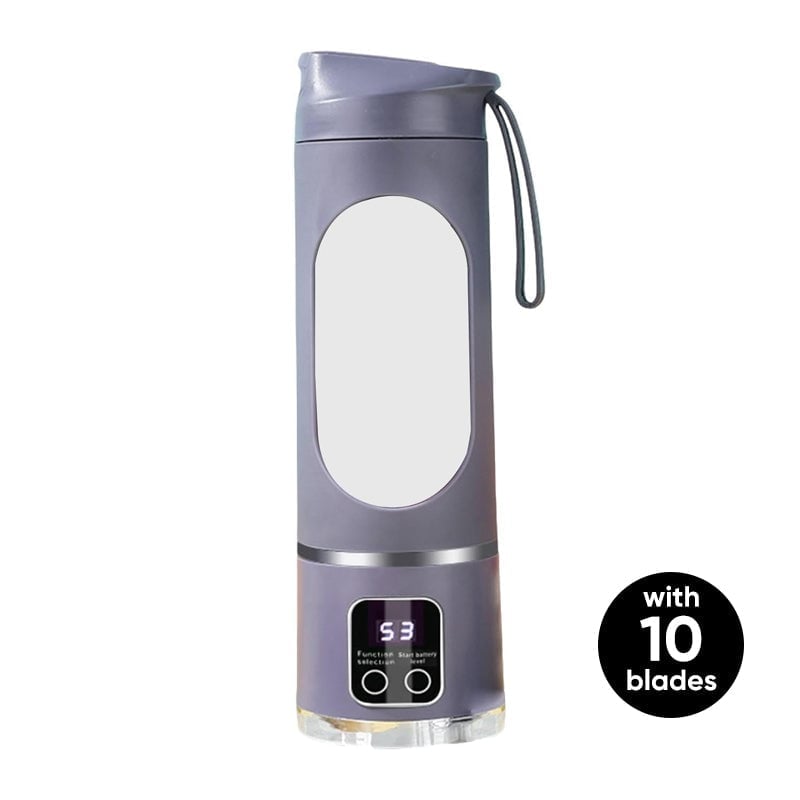 JuicePro –Dual-Motor Portable Juicer Cup – Roland Purple - 3.7 V with 10-blade stainless steel head