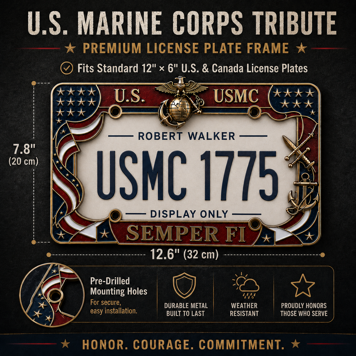 MarinePride – Semper Fi Auto Frame – image 10