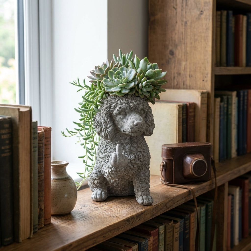 BullyPot - Decorative Dog Planter – Poodle