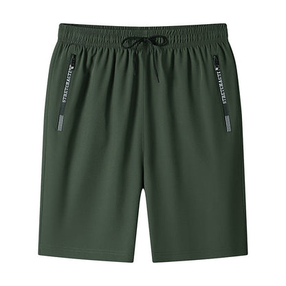 CoolStride – Breathable Ice Silk Stretch Shorts – Army Green / M