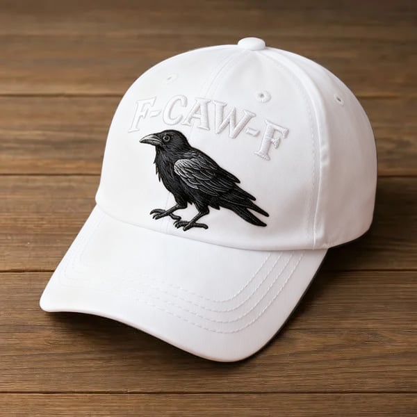 CawMode – Vintage Graphic Hat – White