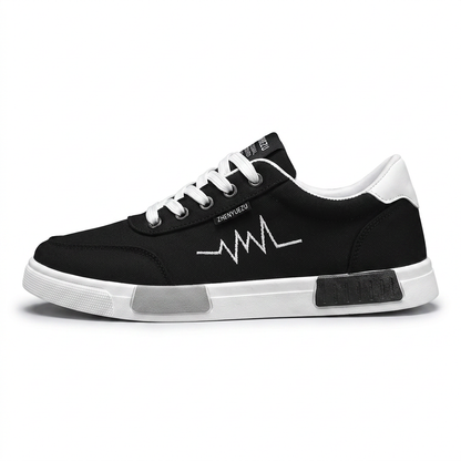 Pulseway — Canvas Sneaker with Heartbeat Detail – Black/White / EU 39 / UK 6 / US 7.5