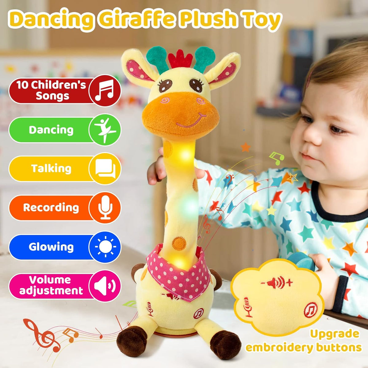 JoyJive – Interactive Musical Giraffe Toy Play & Learn – Rechargeable