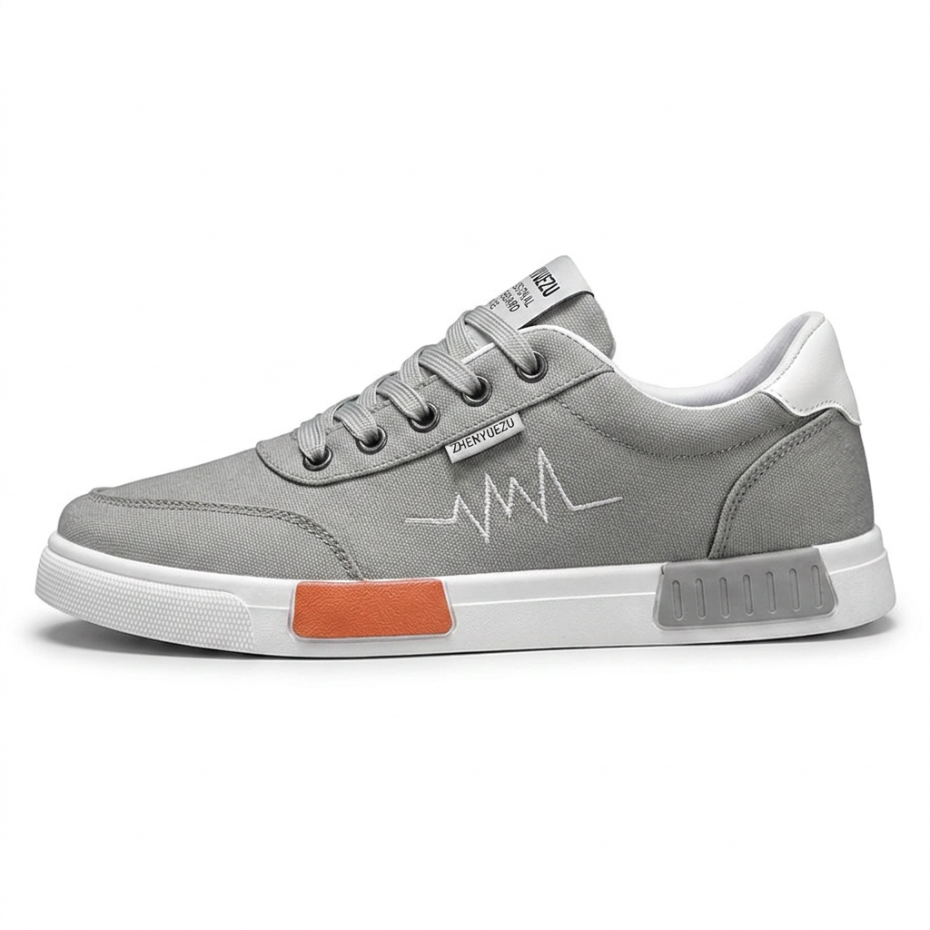 Pulseway — Canvas Sneaker with Heartbeat Detail – Gray / EU 39 / UK 6 / US 7.5