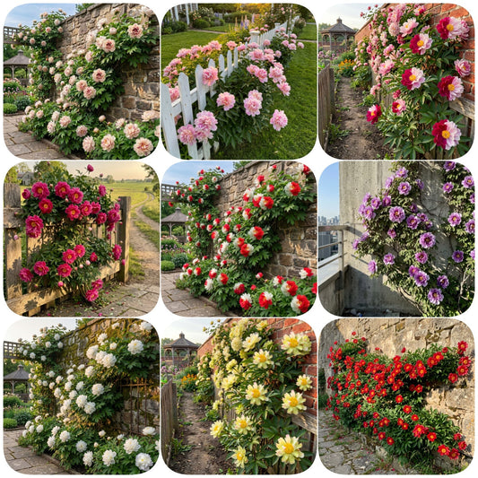 Rare Climbing Peony BulbsBig Full Blooms, Cold Hardy Perennial, Easy to Grow Garden Favorite – Set Of 9 Colors (Best Price) / 5 Bulbs