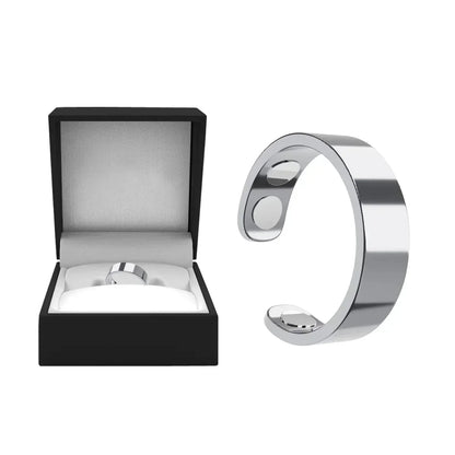 MagnaLuxe – Elegant Stainless Steel Magnetic Ring – Silver