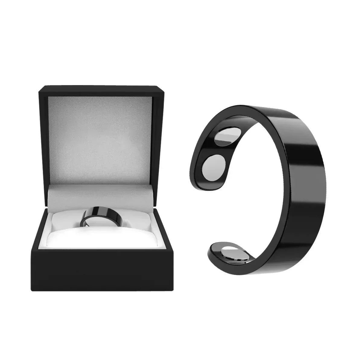 MagnaLuxe – Elegant Stainless Steel Magnetic Ring – Black