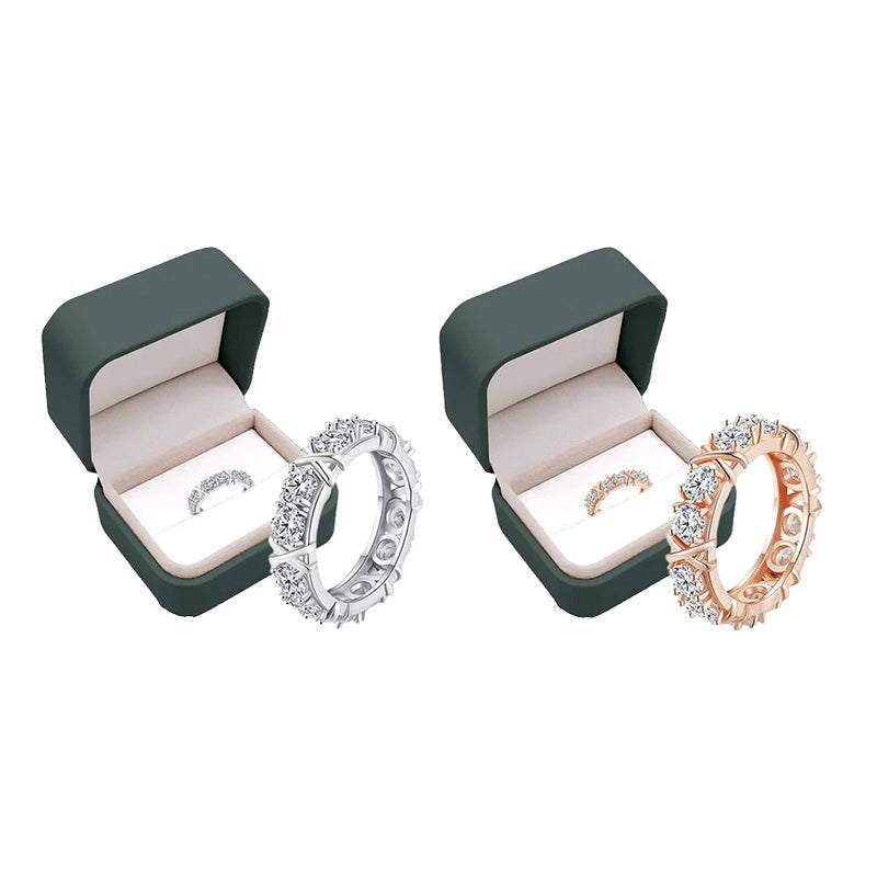 Moissanova – Magnetology Moissanite Diamond Ring – SILVER + ROSEGOLD / 5