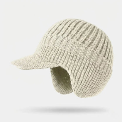 FjordWarm™ • Thermal winter beanie with ear protection – Off-White
