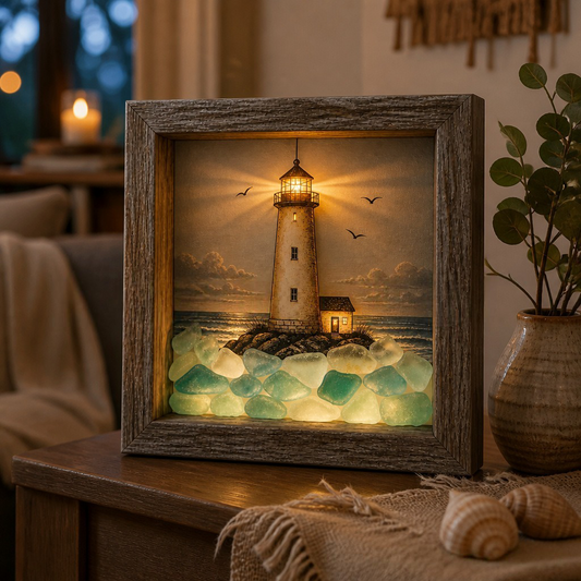 CoastalGlow – Sea Glass Lighthouse Shadow Light – Lighthouse 1