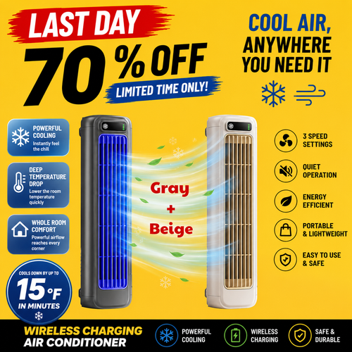 BreezeDock – Rechargeable Personal Air Cooling Fan – Gray+White(SAVE $20&FREE SHIPPING)