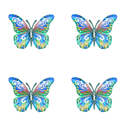 Butteriva – Metal Butterfly Wall Art – 4x Blue Butterflies / Stater Pack