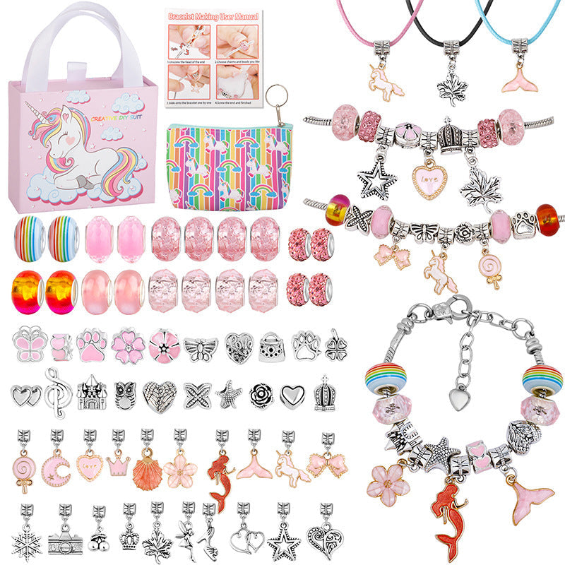Charmella – Girls Charm Bracelet Making Kit – Pink-Upgraded