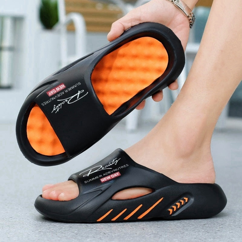 AirSole – Ultra Comfort Cloud Slides – Black & Orange / 36-37 / BUY 1
