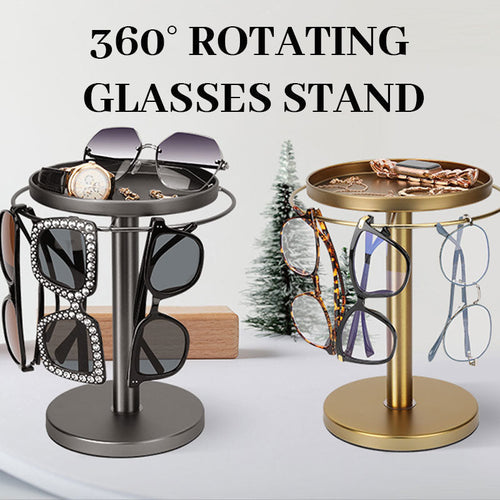 OptiSpin – Multi-Pair Eyeglasses Rotating Display Stand – Gold