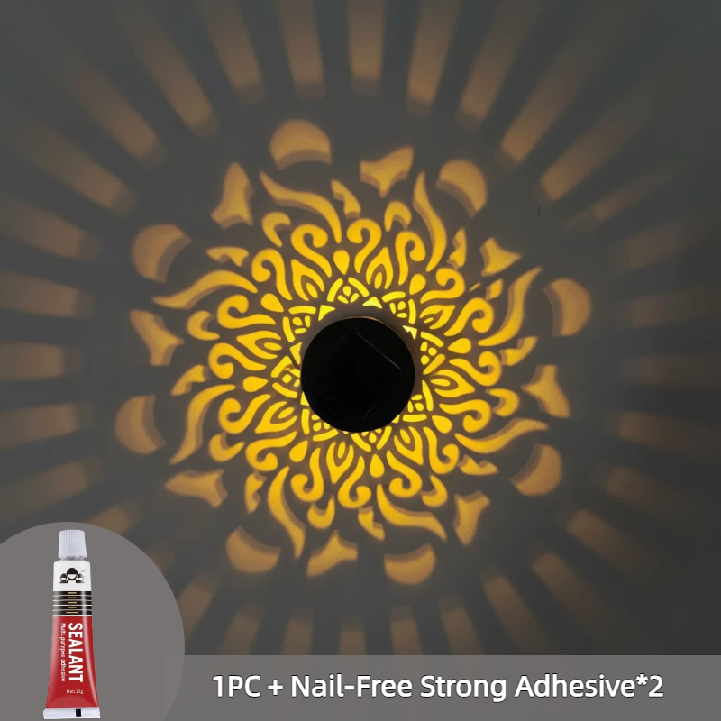 SunMandala – Warm Amber Projection Lamp – 1PC + Nail-Free Strong Adhesive*2