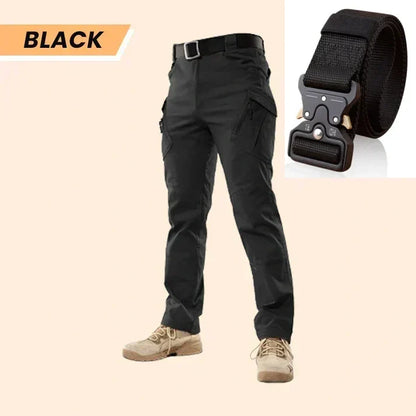 IronStride – Multi-Purpose Tactical Utility Pants – Black / S(30"-32" WAIST) / Belt version