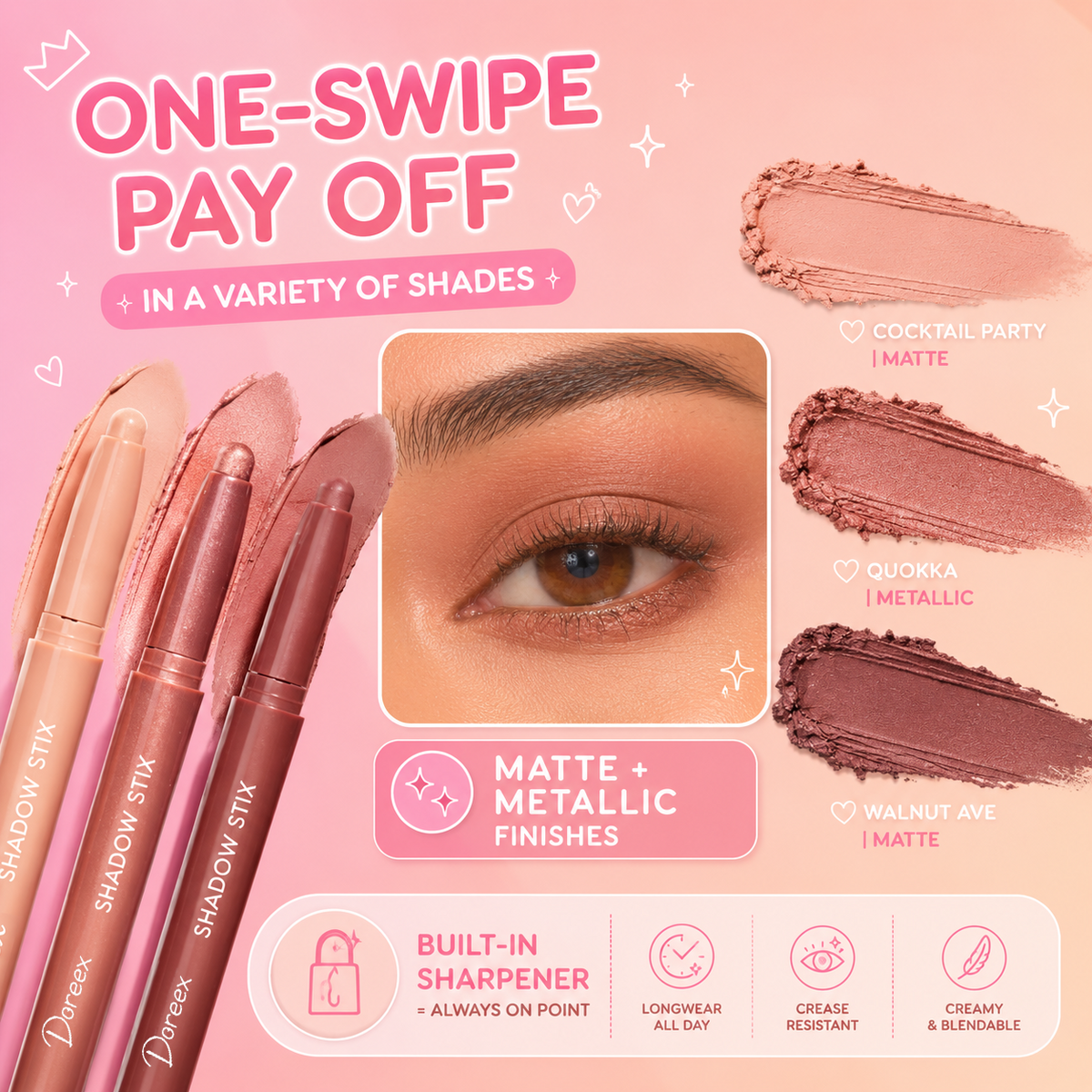 ColorLuxe – Rich Pigment Waterproof Eyeshadow Stick – image 2