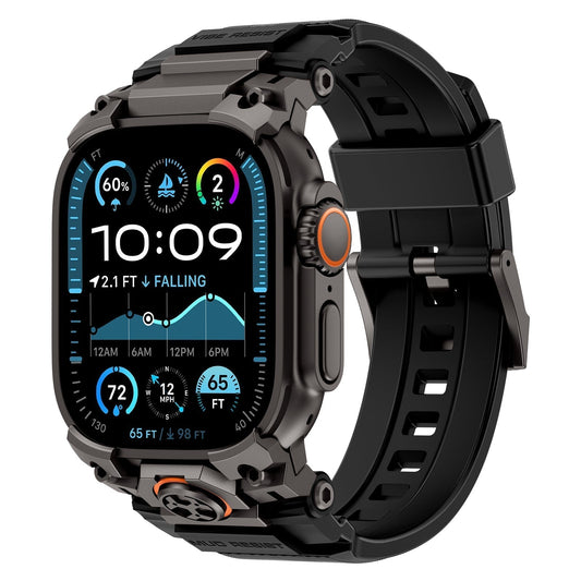 UltraDefender - Tactical Watch Band – Black Band-Black Buckle / 49mm / 1-Pack