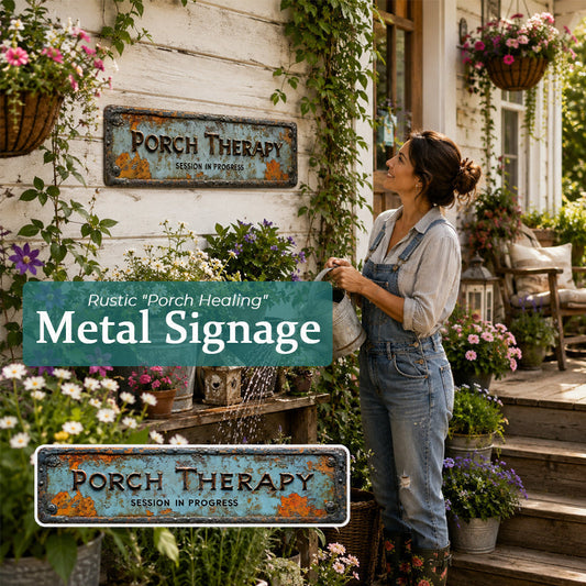 CozyHaven – Rustic Outdoor Porch Therapy Sign – S：8" × 3" （About20.3 × 7.6 cm）