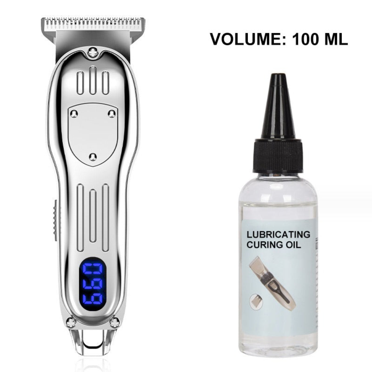 StyleForge – All-in-One Grooming Clipper Set – Silver+100ml Shaver Oil