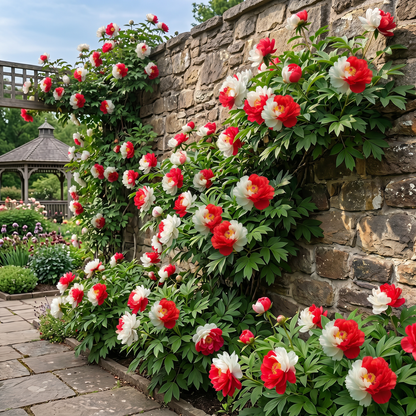 Rare Climbing Peony BulbsBig Full Blooms, Cold Hardy Perennial, Easy to Grow Garden Favorite – The Scarlet Witch / 5 Bulbs