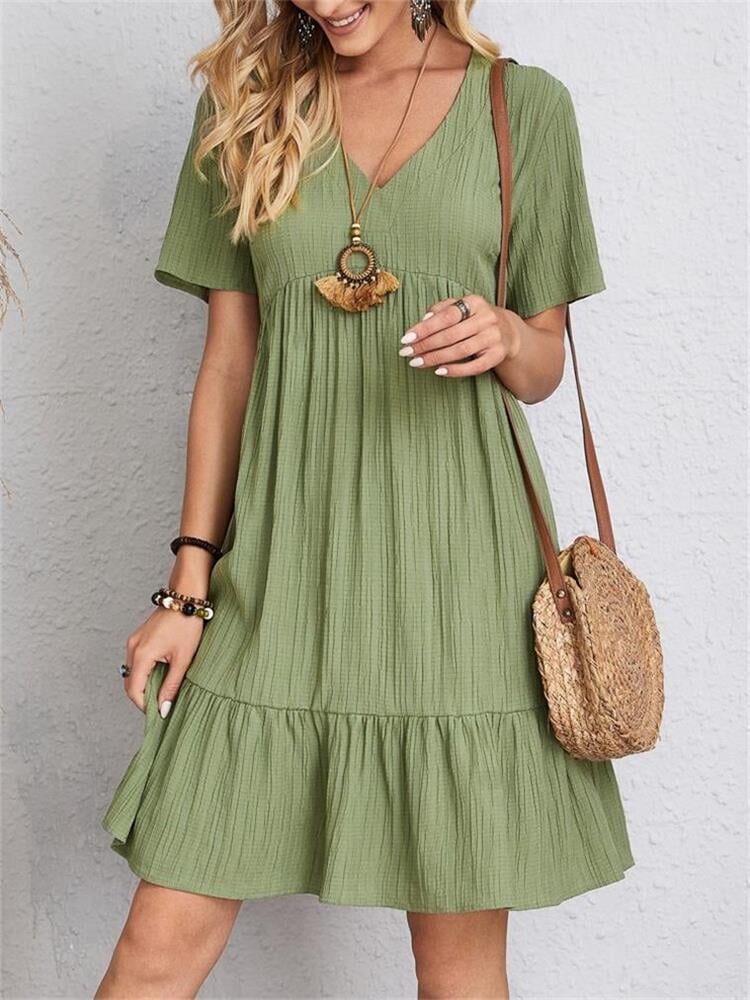 VintageMuse – Retro V-Neck Women’s Top – Green / S