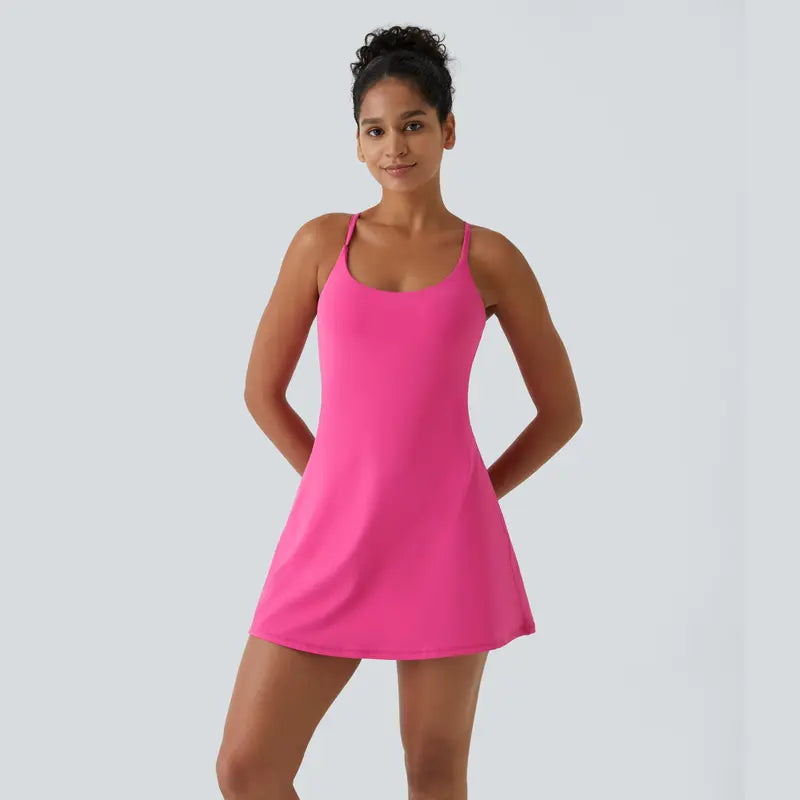 SoftMove – Plush Easy Peezy Active Wear Dress – Fuchsia Purple / XS(0 - 2)