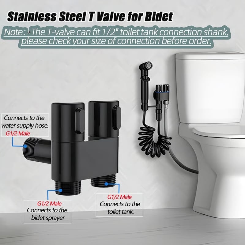 1-In-2-Handheld Out Dual Control Valve Bidet Sprayer for Toilet – image 10