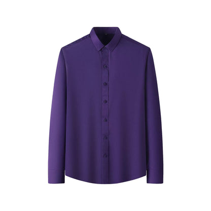 SmoothWear | Stretch Anti-Wrinkle Non-Iron Shirt – Purple / M / Long sleeves