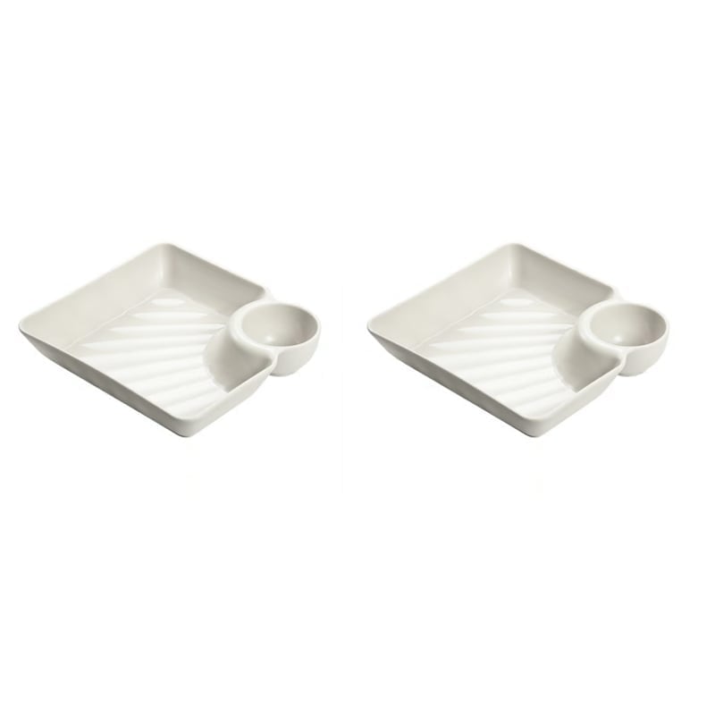 DipMate – Smart Sauce Separated Plate – White *2