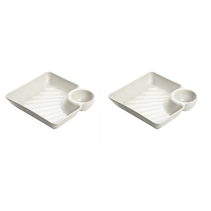 DipMate – Smart Sauce Separated Plate – White *2
