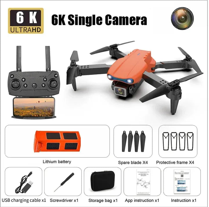 2026 New Professional Drone | 4K Camera | 5G | 3-Axis Gimbal | 360° Obstacle Avoidance Technology – ORANGE / 1 Battery