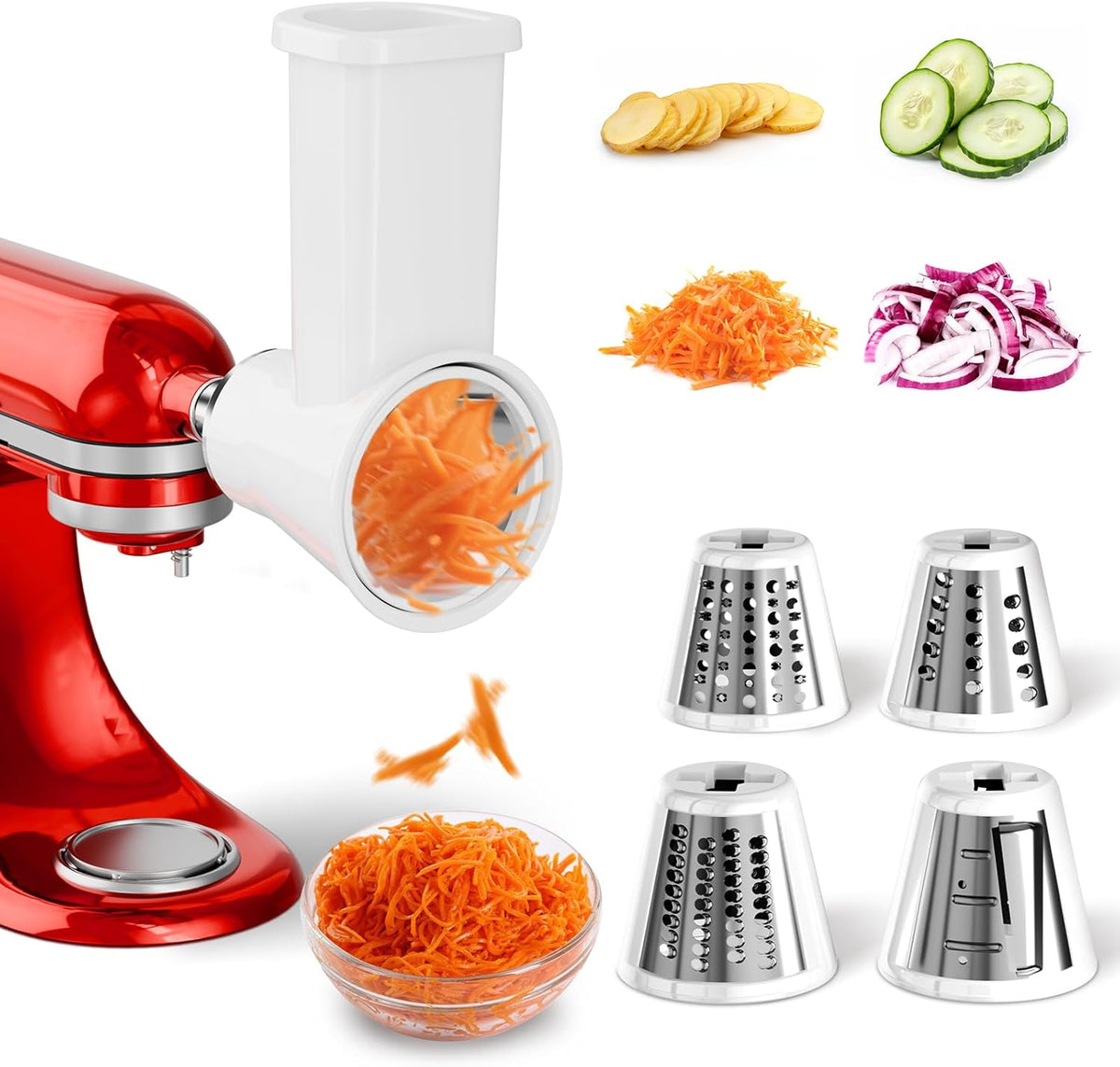 SwiftSlice – Multi-Blade Food Processor Attachment – White