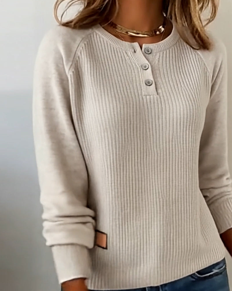 RaglaMode – Stylish Button Sleeve Pullover – image 3