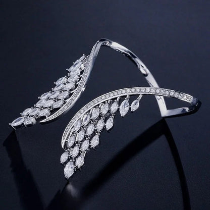 AngelAura – Adjustable Angel Wings Jewelry – Silver / Ring + bracelet / Adjustable