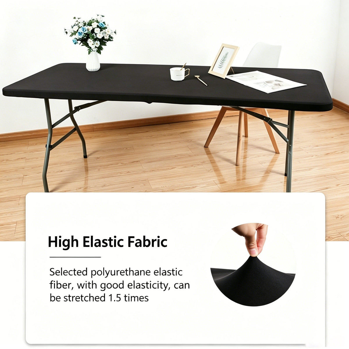 PicnicShield – Elastic Fit Table Protector – Black / Buy 1 Set（2pcs）
