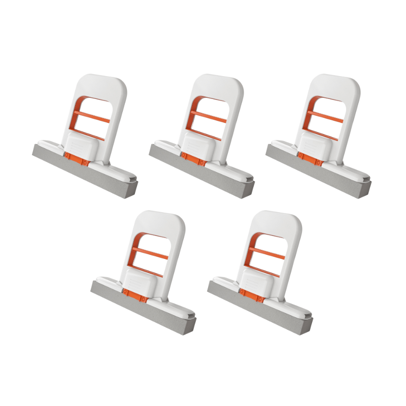 WipeFlow – Easy Squeeze Mop System – 5 * White & Orange Hand Mop (Each Includes 1 Sponge Head)
