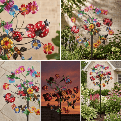 Outdoors Wind Spinners with Decorative Flowers(Includes bracket) – image 4