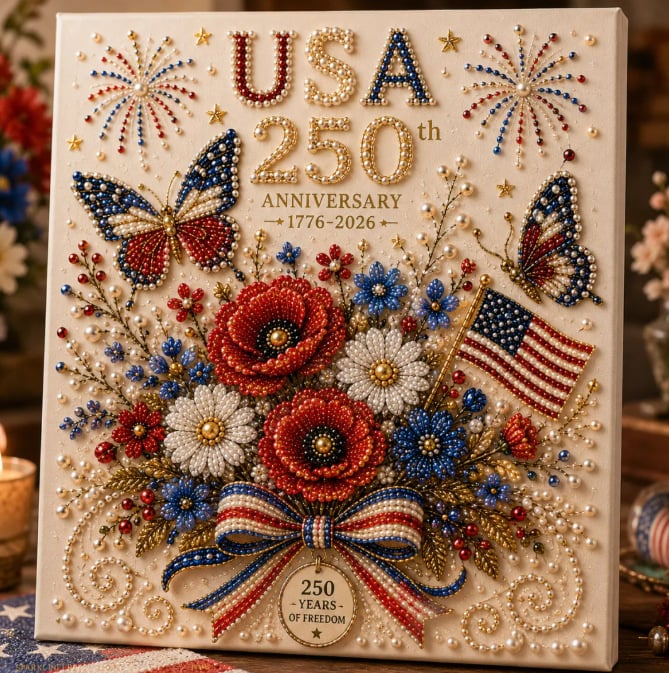 PatriotPearl – Anniversary Craft Masterpiece – Freedom Butterfly Bouquet