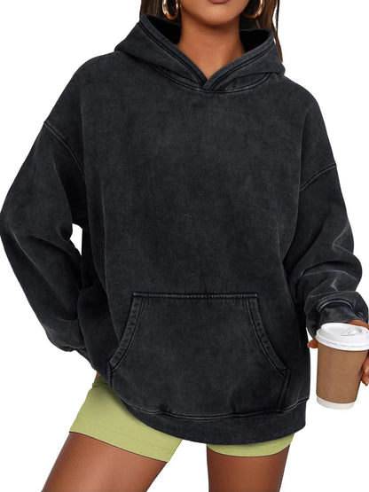 RetroVibe – Acid Wash Pullover – Black / S