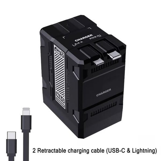 VistaDrive – All-in-One Retractable PD Charging Hub – Black