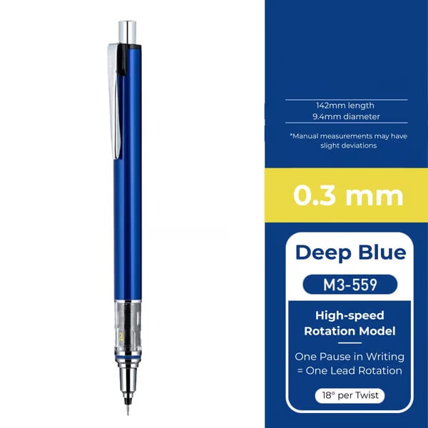 WritePro – Advance Mechanical Pencil M5-559, 0.3 mm – 0.7 mm – Deep Blue 0.3 mm