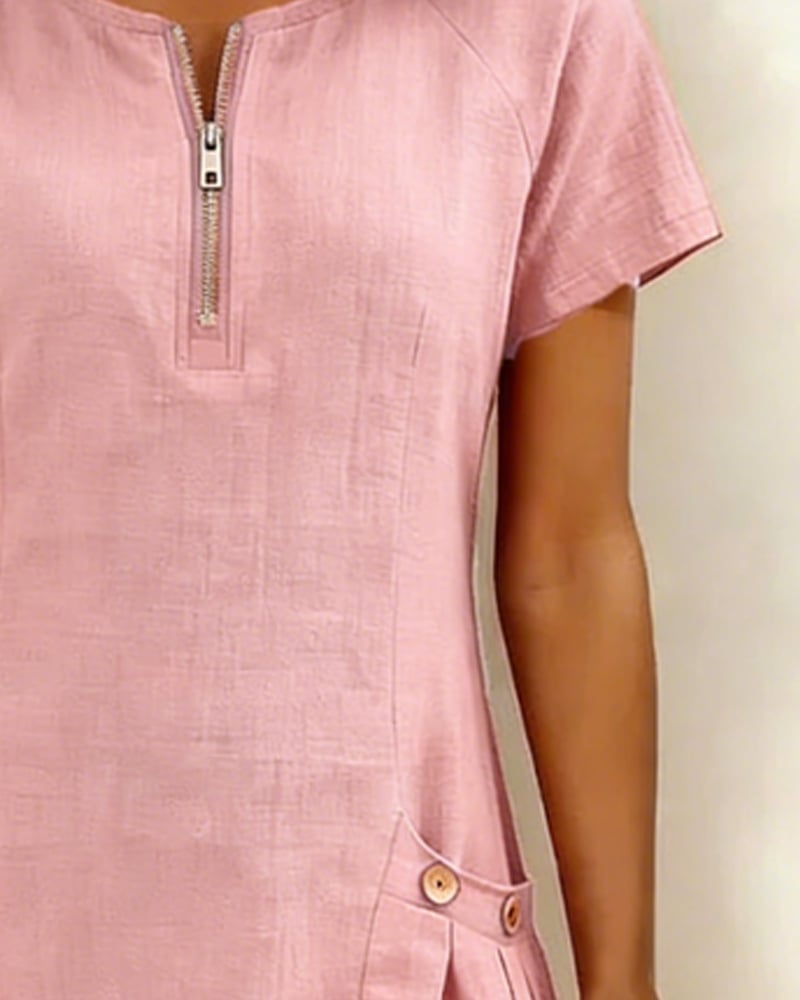 UrbanBreeze Zip – Everyday Cotton-Line Dress – image 17